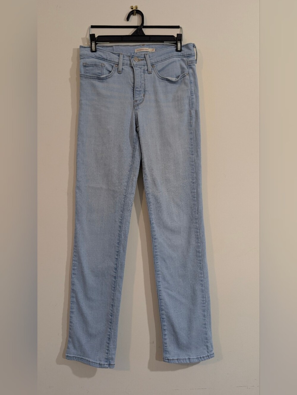 Levi's Light Blue Straight Leg Jeans with Leather Patch